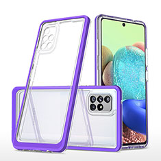 Silikon Schutzhülle Rahmen Tasche Hülle Durchsichtig Transparent Spiegel MQ1 für Samsung Galaxy A71 4G A715 Violett