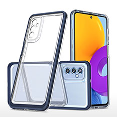 Silikon Schutzhülle Rahmen Tasche Hülle Durchsichtig Transparent Spiegel MQ1 für Samsung Galaxy M52 5G Blau