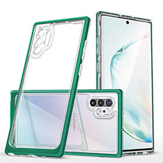 Silikon Schutzhülle Rahmen Tasche Hülle Durchsichtig Transparent Spiegel MQ1 für Samsung Galaxy Note 10 Plus 5G Grün