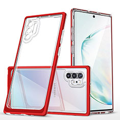 Silikon Schutzhülle Rahmen Tasche Hülle Durchsichtig Transparent Spiegel MQ1 für Samsung Galaxy Note 10 Plus 5G Rot