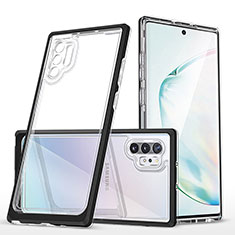 Silikon Schutzhülle Rahmen Tasche Hülle Durchsichtig Transparent Spiegel MQ1 für Samsung Galaxy Note 10 Plus 5G Schwarz