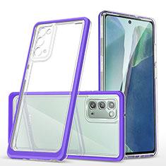 Silikon Schutzhülle Rahmen Tasche Hülle Durchsichtig Transparent Spiegel MQ1 für Samsung Galaxy Note 20 5G Violett
