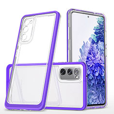 Silikon Schutzhülle Rahmen Tasche Hülle Durchsichtig Transparent Spiegel MQ1 für Samsung Galaxy S20 FE (2022) 5G Violett