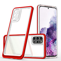 Silikon Schutzhülle Rahmen Tasche Hülle Durchsichtig Transparent Spiegel MQ1 für Samsung Galaxy S20 Plus 5G Rot