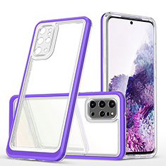Silikon Schutzhülle Rahmen Tasche Hülle Durchsichtig Transparent Spiegel MQ1 für Samsung Galaxy S20 Plus 5G Violett