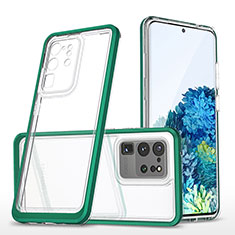 Silikon Schutzhülle Rahmen Tasche Hülle Durchsichtig Transparent Spiegel MQ1 für Samsung Galaxy S20 Ultra 5G Grün