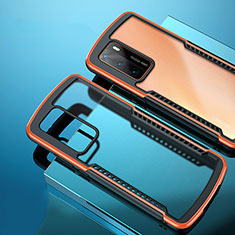 Silikon Schutzhülle Rahmen Tasche Hülle Durchsichtig Transparent Spiegel N01 für Huawei P40 Orange