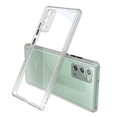 Silikon Schutzhülle Rahmen Tasche Hülle Durchsichtig Transparent Spiegel N02 für Samsung Galaxy Note 20 5G Grau