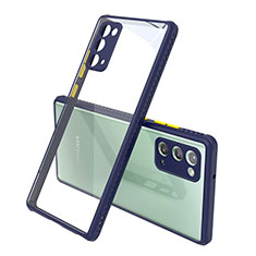 Silikon Schutzhülle Rahmen Tasche Hülle Durchsichtig Transparent Spiegel N02 für Samsung Galaxy Note 20 5G Königs Blau