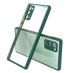 Silikon Schutzhülle Rahmen Tasche Hülle Durchsichtig Transparent Spiegel N02 für Samsung Galaxy Note 20 5G Nachtgrün
