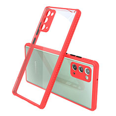Silikon Schutzhülle Rahmen Tasche Hülle Durchsichtig Transparent Spiegel N02 für Samsung Galaxy Note 20 5G Rot