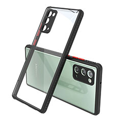 Silikon Schutzhülle Rahmen Tasche Hülle Durchsichtig Transparent Spiegel N02 für Samsung Galaxy Note 20 5G Schwarz