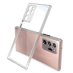 Silikon Schutzhülle Rahmen Tasche Hülle Durchsichtig Transparent Spiegel N02 für Samsung Galaxy Note 20 Ultra 5G Grau