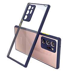 Silikon Schutzhülle Rahmen Tasche Hülle Durchsichtig Transparent Spiegel N02 für Samsung Galaxy Note 20 Ultra 5G Königs Blau