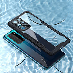 Silikon Schutzhülle Rahmen Tasche Hülle Durchsichtig Transparent Spiegel N04 für Huawei P40 Pro Schwarz