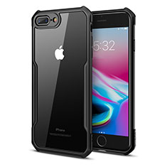Silikon Schutzhülle Rahmen Tasche Hülle Durchsichtig Transparent Spiegel P01 für Apple iPhone 8 Plus Schwarz