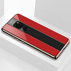 Silikon Schutzhülle Rahmen Tasche Hülle Durchsichtig Transparent Spiegel Q04 für Huawei Mate 20 Rot