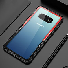 Silikon Schutzhülle Rahmen Tasche Hülle Durchsichtig Transparent Spiegel T01 für Samsung Galaxy S10 5G Rot