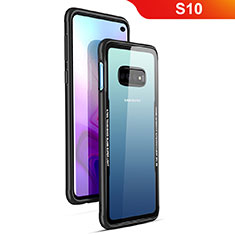 Silikon Schutzhülle Rahmen Tasche Hülle Durchsichtig Transparent Spiegel T01 für Samsung Galaxy S10 5G Schwarz