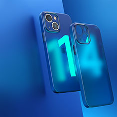 Silikon Schutzhülle Rahmen Tasche Hülle Durchsichtig Transparent WT1 für Apple iPhone 14 Blau