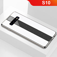 Silikon Schutzhülle Rahmen Tasche Hülle Spiegel A01 für Samsung Galaxy S10 5G Weiß