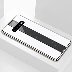 Silikon Schutzhülle Rahmen Tasche Hülle Spiegel A01 für Samsung Galaxy S10 Plus Weiß