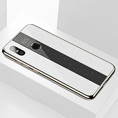 Silikon Schutzhülle Rahmen Tasche Hülle Spiegel A01 für Xiaomi Mi 8 Weiß