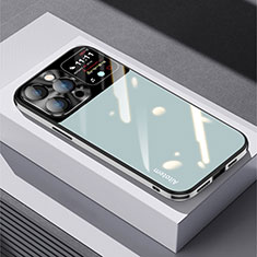 Silikon Schutzhülle Rahmen Tasche Hülle Spiegel AT1 für Apple iPhone 13 Pro Max Minzgrün
