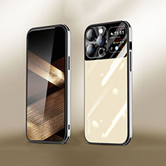Silikon Schutzhülle Rahmen Tasche Hülle Spiegel AT2 für Apple iPhone 15 Pro Gold