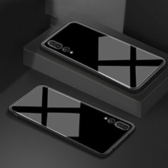 Silikon Schutzhülle Rahmen Tasche Hülle Spiegel F02 für Huawei P20 Pro Schwarz