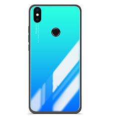 Silikon Schutzhülle Rahmen Tasche Hülle Spiegel Farbverlauf für Xiaomi Mi A2 Hellblau