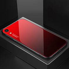 Silikon Schutzhülle Rahmen Tasche Hülle Spiegel Farbverlauf Regenbogen A01 für Apple iPhone XR Rot