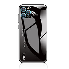 Silikon Schutzhülle Rahmen Tasche Hülle Spiegel Farbverlauf Regenbogen für Apple iPhone 13 Pro Schwarz