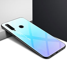 Silikon Schutzhülle Rahmen Tasche Hülle Spiegel Farbverlauf Regenbogen für Huawei Enjoy 10 Plus Hellblau