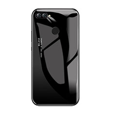 Silikon Schutzhülle Rahmen Tasche Hülle Spiegel Farbverlauf Regenbogen für Huawei Enjoy 7S Schwarz