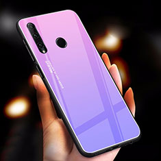 Silikon Schutzhülle Rahmen Tasche Hülle Spiegel Farbverlauf Regenbogen für Huawei Honor 20i Violett