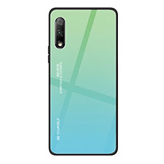 Silikon Schutzhülle Rahmen Tasche Hülle Spiegel Farbverlauf Regenbogen für Huawei Honor 9X Grün