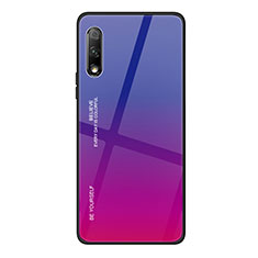 Silikon Schutzhülle Rahmen Tasche Hülle Spiegel Farbverlauf Regenbogen für Huawei Honor 9X Pink