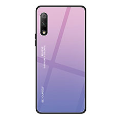 Silikon Schutzhülle Rahmen Tasche Hülle Spiegel Farbverlauf Regenbogen für Huawei Honor 9X Rosa