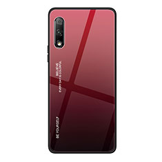 Silikon Schutzhülle Rahmen Tasche Hülle Spiegel Farbverlauf Regenbogen für Huawei Honor 9X Rot