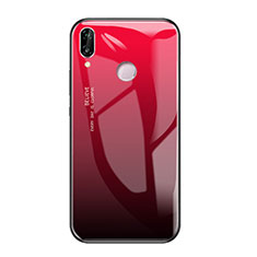 Silikon Schutzhülle Rahmen Tasche Hülle Spiegel Farbverlauf Regenbogen für Huawei Honor Play Rot