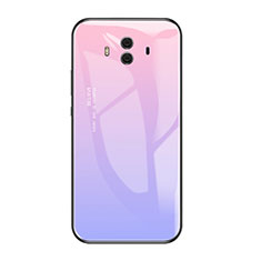 Silikon Schutzhülle Rahmen Tasche Hülle Spiegel Farbverlauf Regenbogen für Huawei Mate 10 Violett
