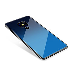 Silikon Schutzhülle Rahmen Tasche Hülle Spiegel Farbverlauf Regenbogen für Huawei Mate 20 Blau