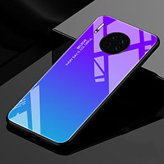Silikon Schutzhülle Rahmen Tasche Hülle Spiegel Farbverlauf Regenbogen für Huawei Mate 30 5G Blau