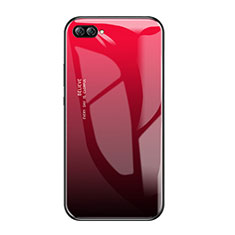 Silikon Schutzhülle Rahmen Tasche Hülle Spiegel Farbverlauf Regenbogen für Huawei Nova 2S Rot