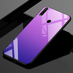 Silikon Schutzhülle Rahmen Tasche Hülle Spiegel Farbverlauf Regenbogen für Huawei Nova 4e Violett