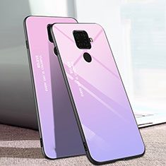 Silikon Schutzhülle Rahmen Tasche Hülle Spiegel Farbverlauf Regenbogen für Huawei Nova 5i Pro Rosa