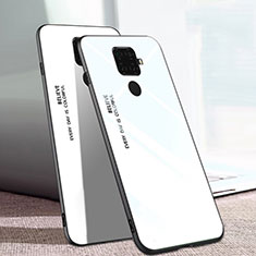 Silikon Schutzhülle Rahmen Tasche Hülle Spiegel Farbverlauf Regenbogen für Huawei Nova 5i Pro Weiß