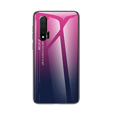 Silikon Schutzhülle Rahmen Tasche Hülle Spiegel Farbverlauf Regenbogen für Huawei Nova 6 Pink