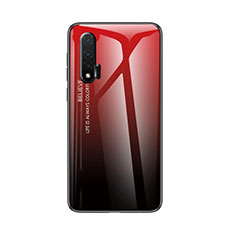 Silikon Schutzhülle Rahmen Tasche Hülle Spiegel Farbverlauf Regenbogen für Huawei Nova 6 Rot